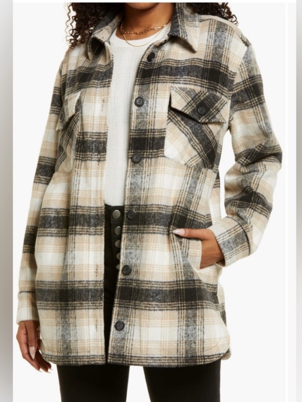 Thread & Supply Plaid Shacket Shirt Jacket